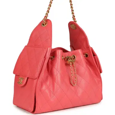 Chanel Chanel Small 25 Hobo Bag Coral Pink Caviar Antique Gold Hardware | Thumbnail 2 Chanel Chanel Small 25 Hobo Bag Coral Pink Caviar Antique Gold Hardware | Thumbnail 2