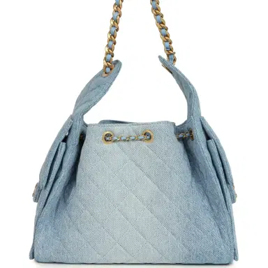 Chanel Chanel Small 25 Hobo Bag Light Blue Washed Denim Antique Gold Hardware | Thumbnail 4 Chanel Chanel Small 25 Hobo Bag Light Blue Washed Denim Antique Gold Hardware | Thumbnail 4
