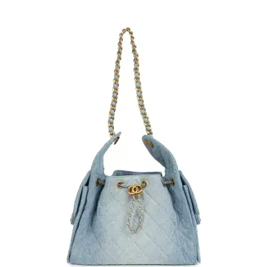 Chanel Chanel Small 25 Hobo Bag Light Blue Washed Denim Antique Gold Hardware | Thumbnail 7 Chanel Chanel Small 25 Hobo Bag Light Blue Washed Denim Antique Gold Hardware | Thumbnail 7
