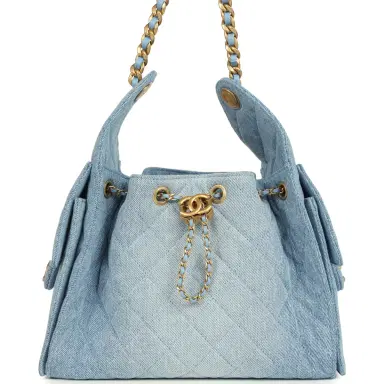 Chanel Chanel Small 25 Hobo Bag Light Blue Washed Denim Antique Gold Hardware | Thumbnail 1 Chanel Chanel Small 25 Hobo Bag Light Blue Washed Denim Antique Gold Hardware | Thumbnail 1