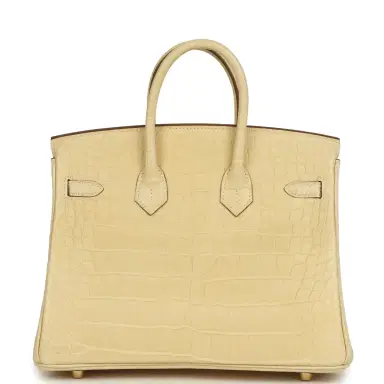 HERMÈS Hermes Birkin 25 Vanille Matte Alligator Gold Hardware | Thumbnail 4