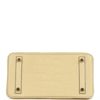HERMÈS Hermes Birkin 25 Vanille Matte Alligator Gold Hardware | Thumbnail 6