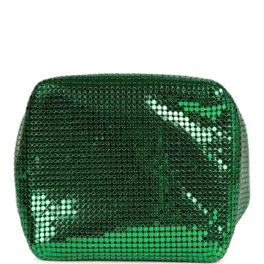 Chanel Pre-owned Chanel Mini Bucket Bag Green, Purple and Blue Ombre Metallic Mesh Light Gold Hardware | Thumbnail 6