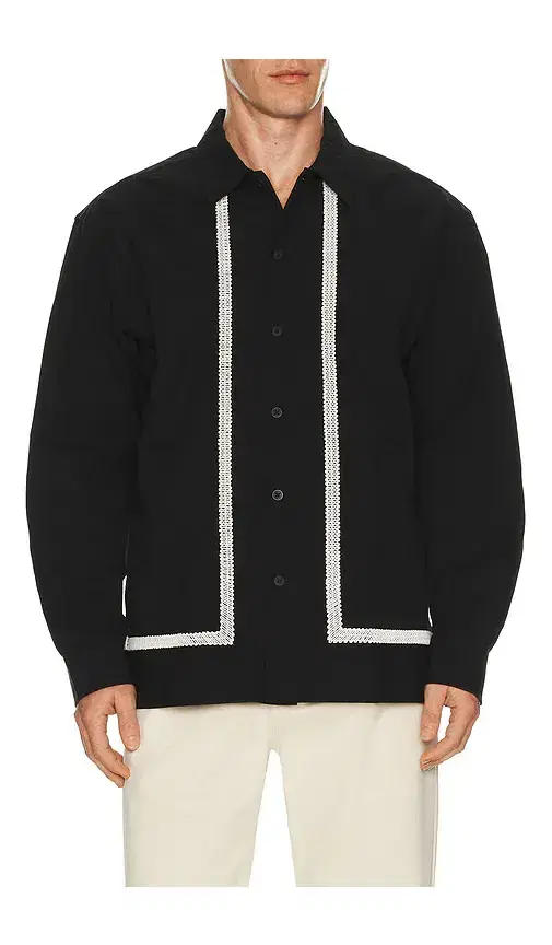 NN07 Reed Embroidered Button Up Overshirt