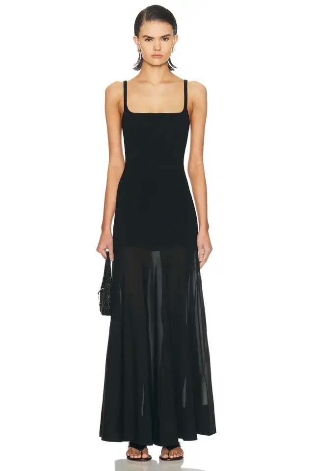 St. Agni Sheer Silk Circle Hem Dress