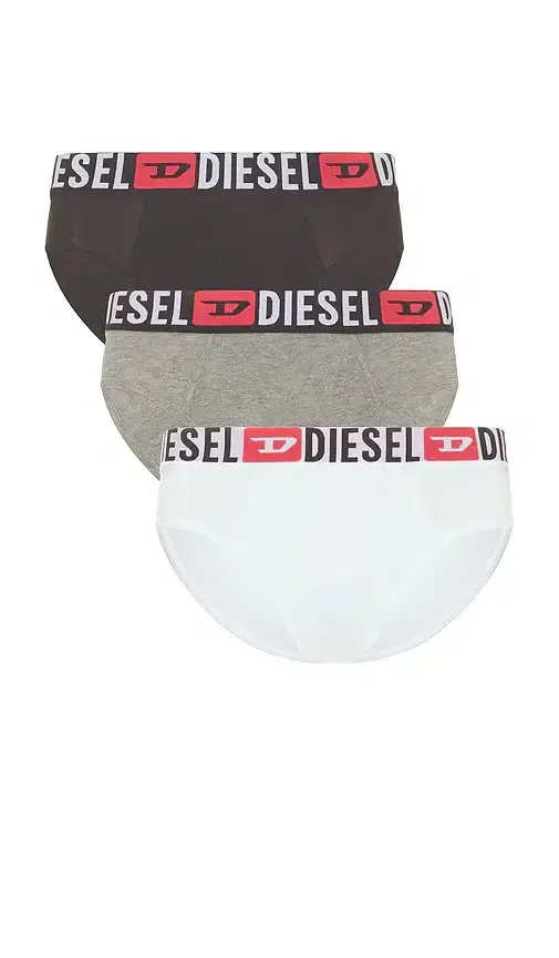 Diesel Three-Pack Solid Colour Briefs