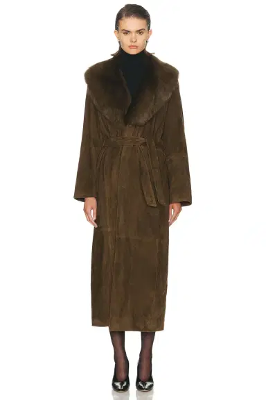 Nour Hammour Briona Luxurious Suede Coat | Thumbnail 2 Nour Hammour Briona Luxurious Suede Coat | Thumbnail 2