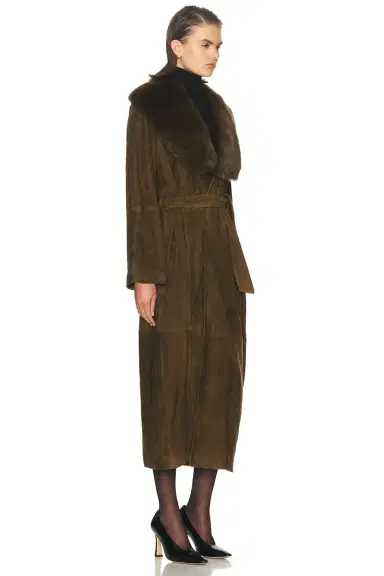 Nour Hammour Briona Luxurious Suede Coat | Thumbnail 3 Nour Hammour Briona Luxurious Suede Coat | Thumbnail 3