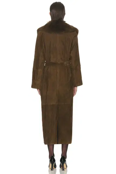 Nour Hammour Briona Luxurious Suede Coat | Thumbnail 4 Nour Hammour Briona Luxurious Suede Coat | Thumbnail 4