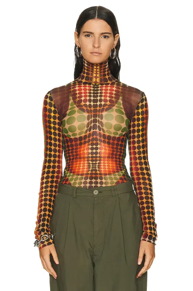Jean Paul Gaultier High Neck Long Sleeve Top