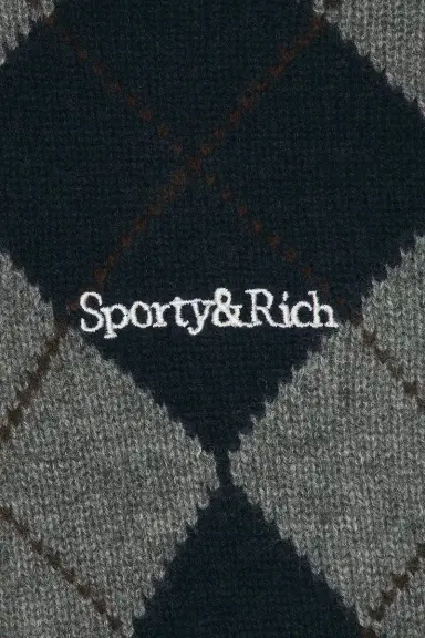 Sporty & Rich Serif Logo Cashmere Polo Sweater | Thumbnail 5 Sporty & Rich Serif Logo Cashmere Polo Sweater | Thumbnail 5