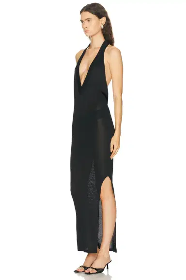 The Attico Deep V Midi Dress | Thumbnail 3 The Attico Deep V Midi Dress | Thumbnail 3