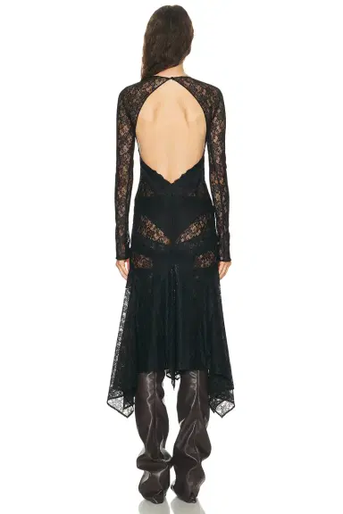 The Attico Long Sleeve Lace Midi Dress | Thumbnail 3 The Attico Long Sleeve Lace Midi Dress | Thumbnail 3