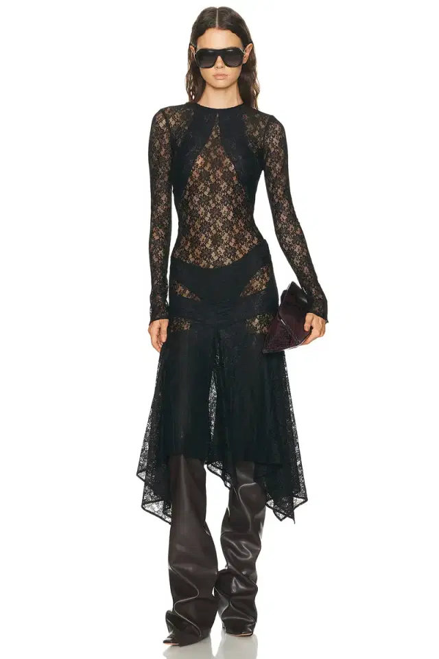 Long Sleeve Lace Midi Dress