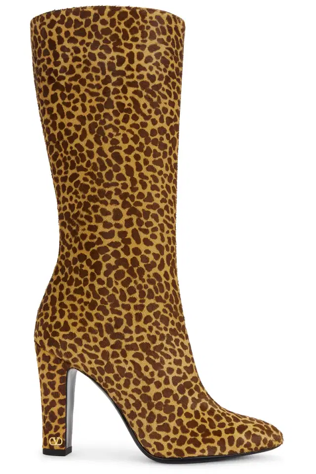 Valentino Garavani St. Mini Animalier Hair Calf 100 Boot