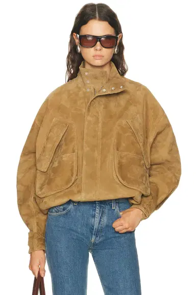 THE ATTICO Suede Bomber Jacket | Thumbnail 2 THE ATTICO Suede Bomber Jacket | Thumbnail 2
