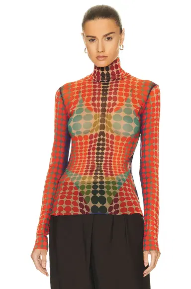 Jean Paul Gaultier High Neck Long Sleeve Top | Thumbnail 2