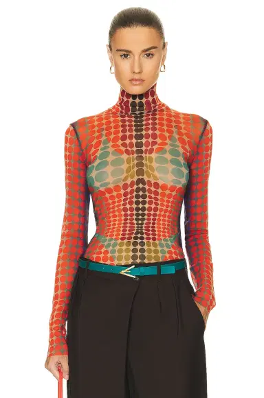 Jean Paul Gaultier High Neck Long Sleeve Top | Thumbnail 1