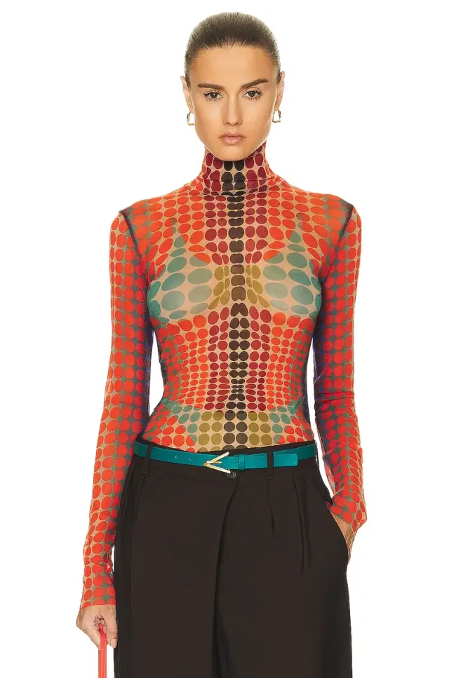 Jean Paul Gaultier High Neck Long Sleeve Top