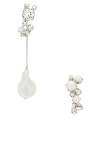 Givenchy Crystal Pearl Silvery Hoops Earrings | Thumbnail 4