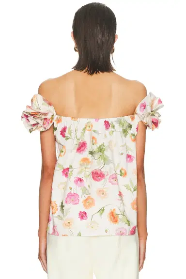 Carolina Herrera Off The Shoulder Flower Top | Thumbnail 3 Carolina Herrera Off The Shoulder Flower Top | Thumbnail 3