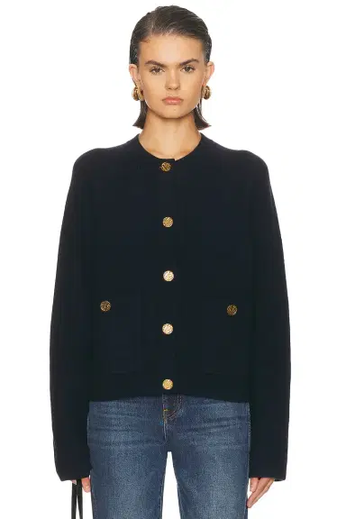 TOTEME Hammered Button Cardigan | Thumbnail 1 TOTEME Hammered Button Cardigan | Thumbnail 1