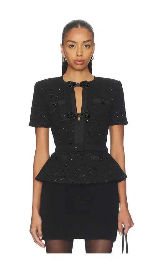 Black Sequin Knit Top