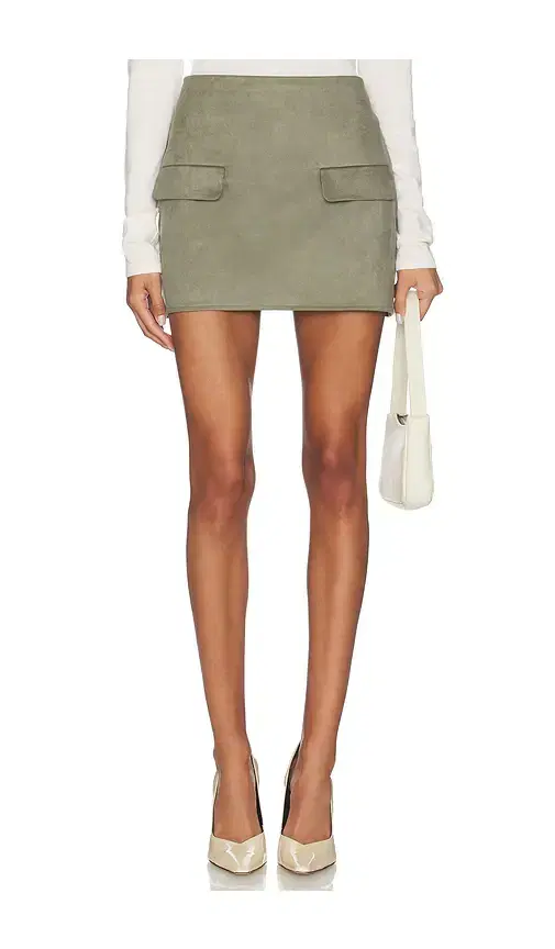 SNDYS Amelia Faux Suede Mini Skirt
