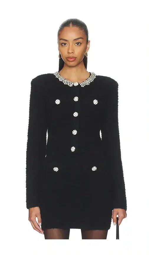 Black Crystal Trim Cardigan