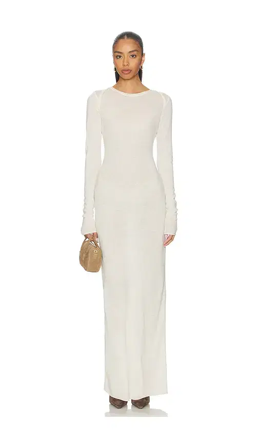 Sheer Cashmere Long Sleeve Maxi Dress