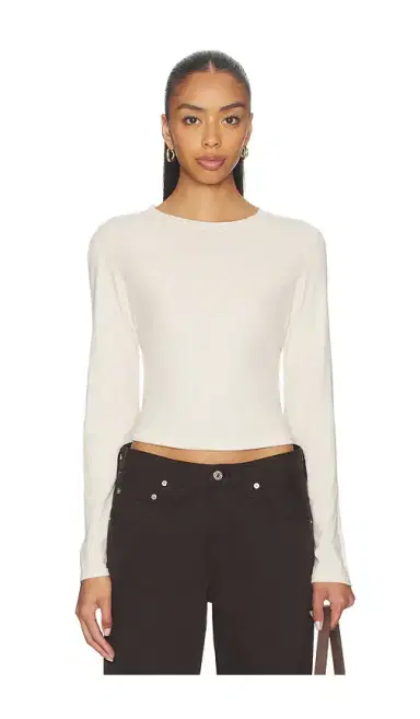 perfectwhitetee Jamie Recycled Cotton Long Sleeve | Thumbnail 1