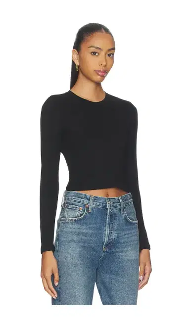 perfectwhitetee Sienna Luxe Rib Cropped Long Sleeve | Thumbnail 2 perfectwhitetee Sienna Luxe Rib Cropped Long Sleeve | Thumbnail 2