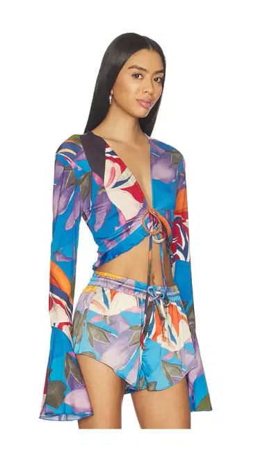 Donde Esteban Palenque Flores Jersey Blouse | Thumbnail 2 Donde Esteban Palenque Flores Jersey Blouse | Thumbnail 2