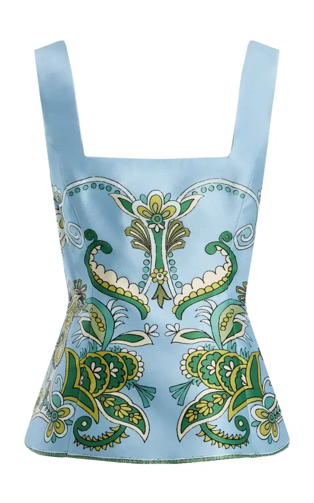 ALÉMAIS Exclusive Marion Printed Twill Peplum Top