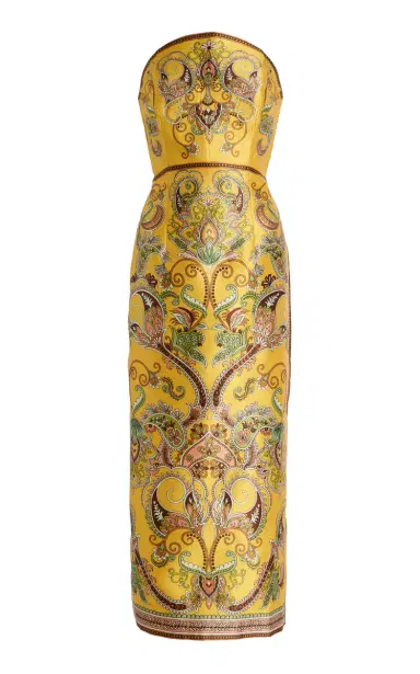 ALÉMAIS Exclusive Marion Strapless Printed Twill Midi Dress | Thumbnail 1