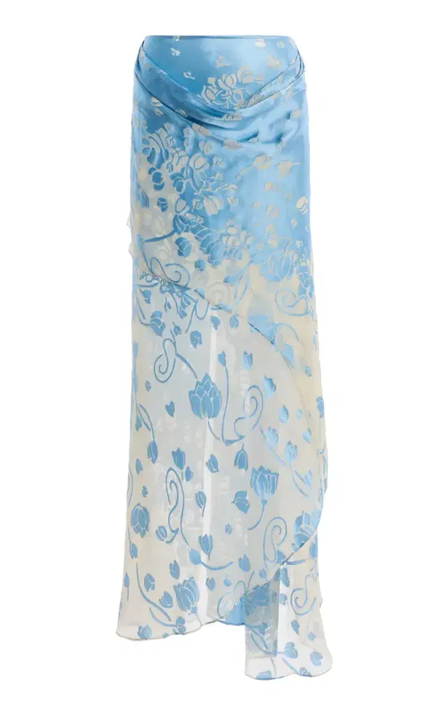 Exclusive Draped Burnout Maxi Skirt
