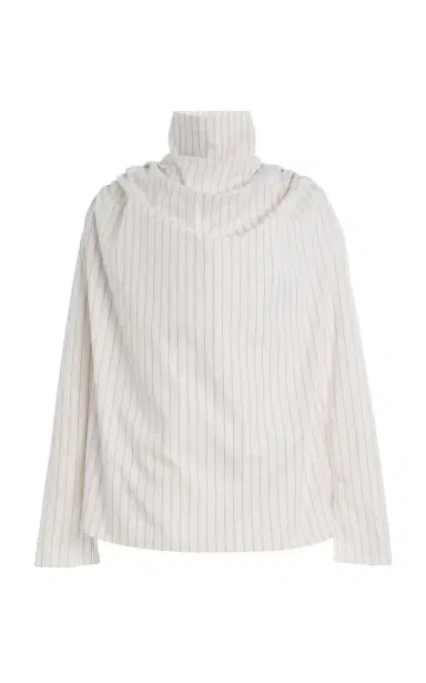 Kallmeyer Penelope Draped Striped Cotton Top | Thumbnail 7