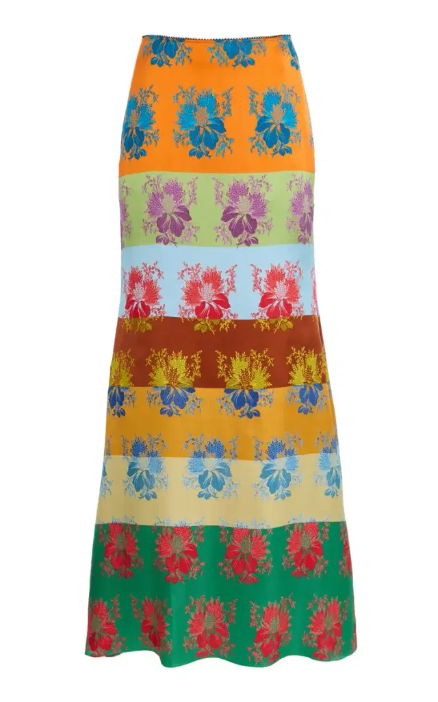 Rosie Assoulin Slippery When Wet Silk-Blend Maxi Skirt