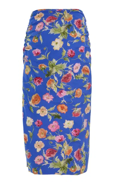 Carolina Herrera Ruched Silk Midi Skirt | Thumbnail 6 Carolina Herrera Ruched Silk Midi Skirt | Thumbnail 6