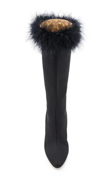 Valentino Garavani Hotty Feather-Trimmed Heeled Boots | Thumbnail 4
