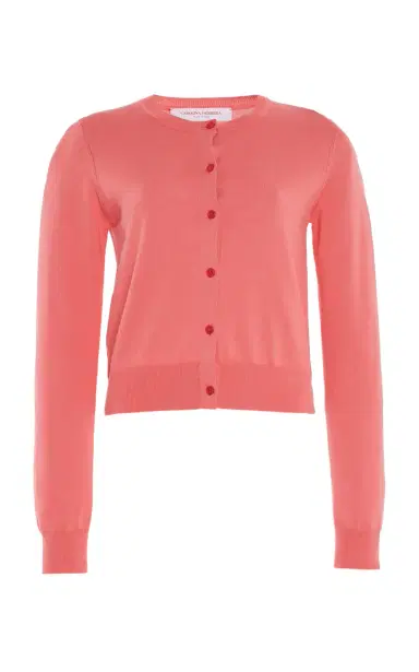 Carolina Herrera Signature Silk-Cotton Cardigan | Thumbnail 1 Carolina Herrera Signature Silk-Cotton Cardigan | Thumbnail 1