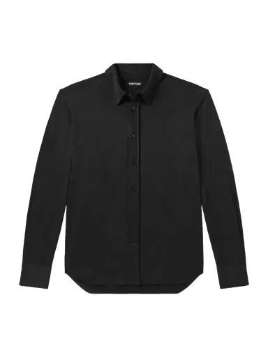 Tom Ford Silk and Cotton-Blend Jersey Shirt - Men | Thumbnail 1 Tom Ford Silk and Cotton-Blend Jersey Shirt - Men | Thumbnail 1