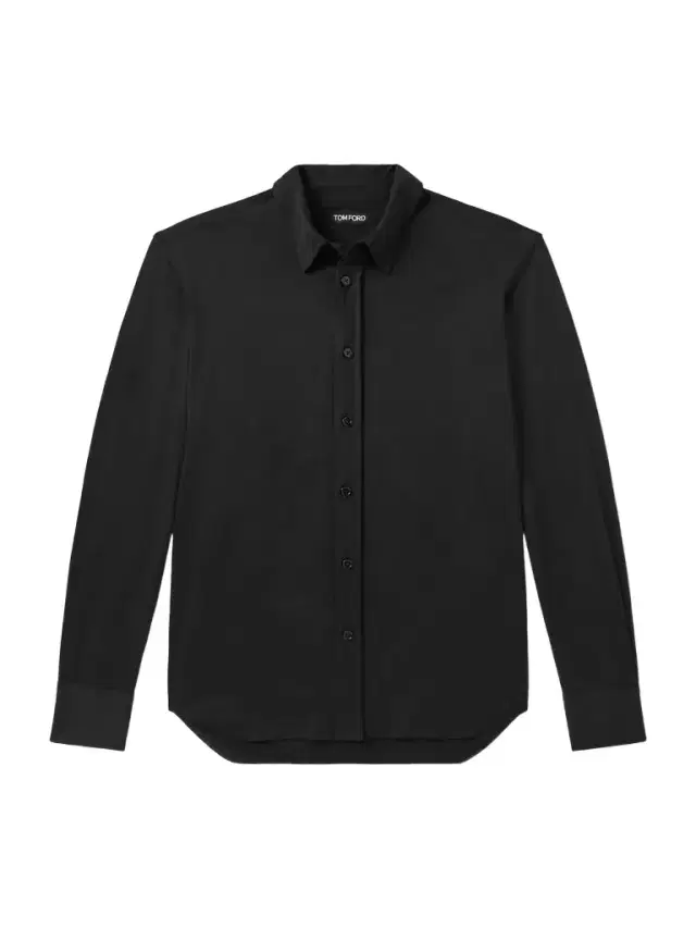 Silk and Cotton-Blend Jersey Shirt - Men