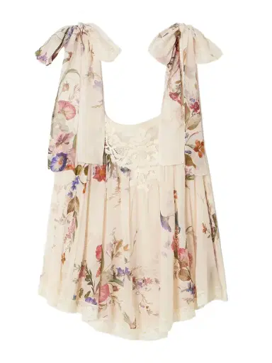 Zimmermann Patience Lace-trimmed Floral-print Cotton And Silk-blend Top | Thumbnail 1 Zimmermann Patience Lace-trimmed Floral-print Cotton And Silk-blend Top | Thumbnail 1