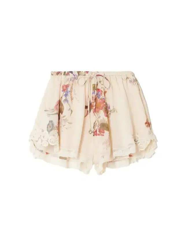 Patience Lace-trimmed Floral-print Cotton And Silk-blend Shorts