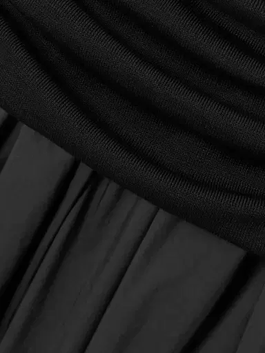 Self-Portrait Off-the-shoulder Draped Knitted And Cotton Midi Dress | Thumbnail 4 Self-Portrait Off-the-shoulder Draped Knitted And Cotton Midi Dress | Thumbnail 4