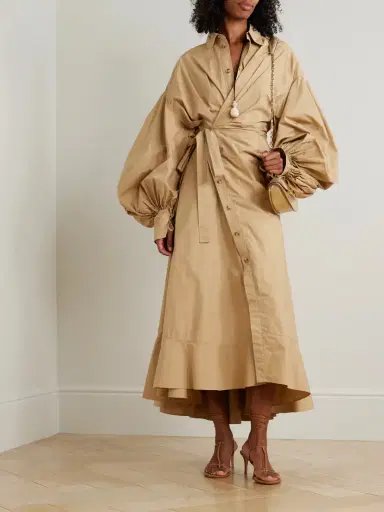 Zimmermann Rebellion Gathered Cotton-poplin Midi Wrap Dress | Thumbnail 2 Zimmermann Rebellion Gathered Cotton-poplin Midi Wrap Dress | Thumbnail 2