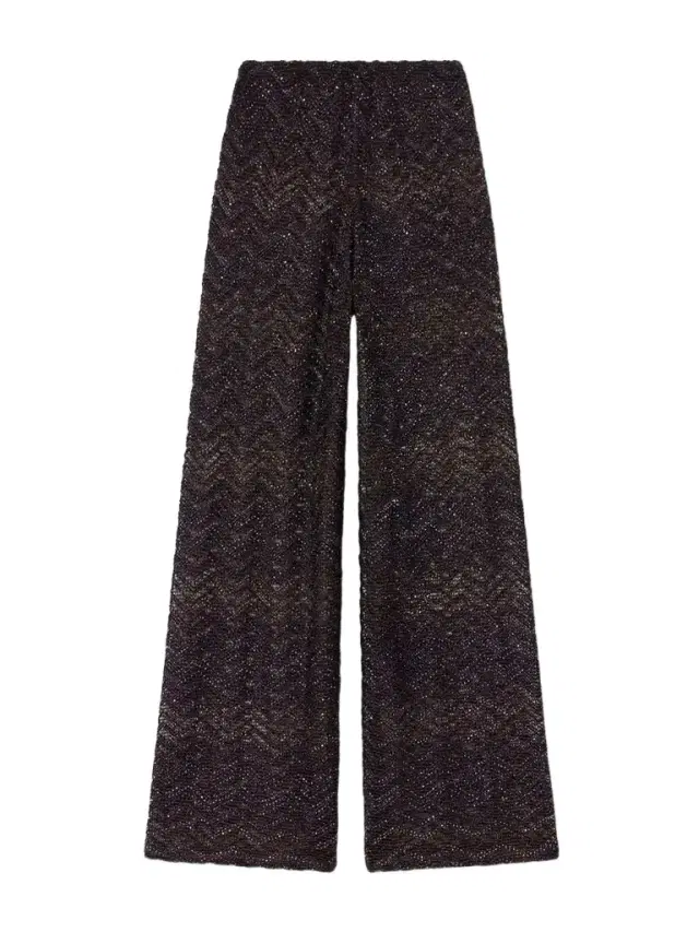 Missoni Sequin-embellished Crochet-knit Wide-leg Pants