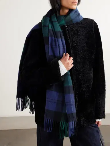 TOTEME Checked Cashmere And Wool-blend Scarf | Thumbnail 2 TOTEME Checked Cashmere And Wool-blend Scarf | Thumbnail 2