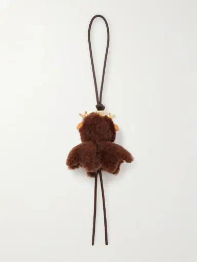 Loewe Fawnie Leather-trimmed Shearling, Acetate And Gold-tone Bag Charm | Thumbnail 3 Loewe Fawnie Leather-trimmed Shearling, Acetate And Gold-tone Bag Charm | Thumbnail 3